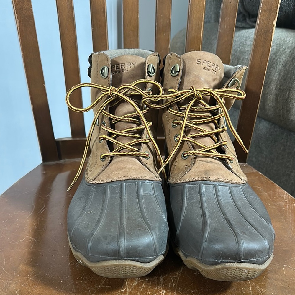 Sperry Brown and Gray Rain & Snow Boots